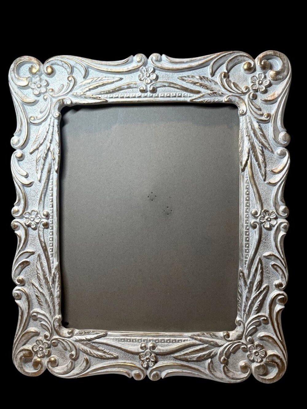 Ornate Silver Decorative Picture Frame With Floral & Leaf Detailing Made In Thai